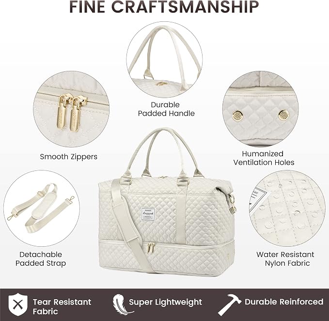 LOVEVOOK Travel Duffle Bag,Weekender Bags for Women with Shoe Compartment，Carry on Overnight Bag with Toiletry Bag,Gym Duffel Bag with Wet Pocket, Hospital Bags for Labor and Delivery - Image 7