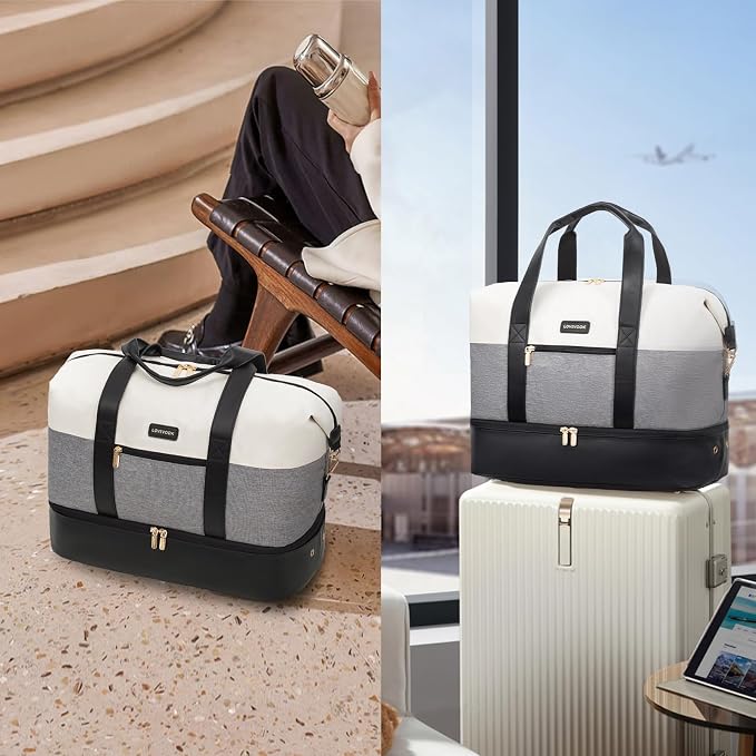 LOVEVOOK Weekender Bag for Women, Large Duffle Bag for Travel with 2 Packing Cubes, Carry on Overnight Bag with Shoe Compartment, Mom Hospital Bags for Labor and Delivery - Image 9