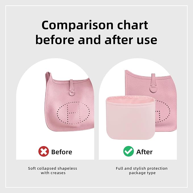 DGAZ Silky Purse Organizer Insert Fits Evelyne TPM/PM/GM/TGM Bags, Luxury Handbag & Tote Organizer, Simplicity bag organizer（Pink,PM） | Soft and Lightweight,Perfect Fit,Multi-pocket Storage,Bag Protector,Luxury Bag Care,Handmade,for Smooth Bag Organizer - Image 4