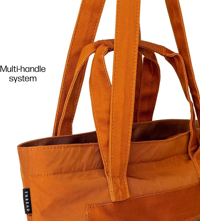 Thread Wallets Utility Tote – Large Travel Tote with Multi-Pocket Design, Laptop Compartment & Work Bag for Women (Honey) - Image 8