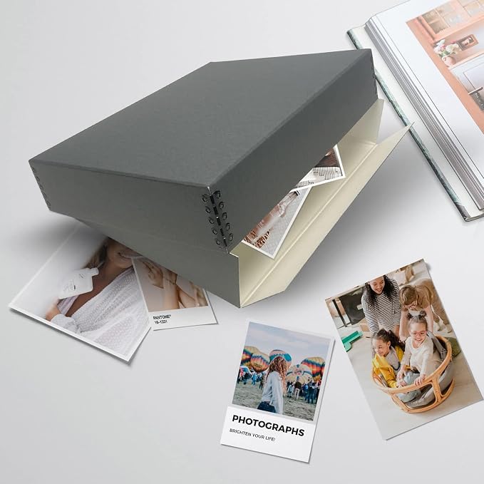 Lineco Drop Front Archival Storage Box, 11.75x15.25x3 in, Gray, 2 Pack | Acid-Free with Metal Edge, Preserves Picture Longevity, Organize Photos, Newspapers, Prints, Documents, Crafts, DIY - Image 8