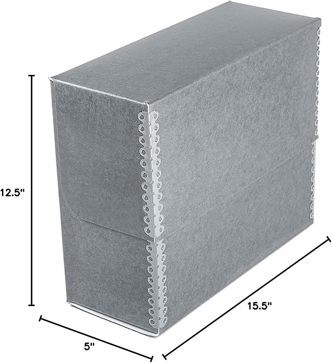 Lineco Archival Document Storage Box, Gray, 15.5" x 12.5" x 5" | Jumbo-Sized, Metal Edge, Acid-Free Boxboard Case, Organize Files, Prints, Photos - Image 8