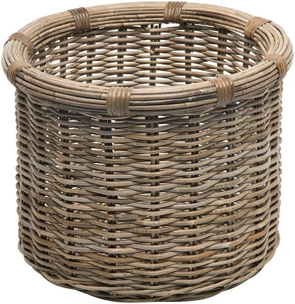KOUBOO Rattan Log & Storage Basket Large Firewood Holder Gray Brown | KOUBOO Round Rattan Log Basket, Large Firewood, Blanket Holder Gray Brown - Image 6