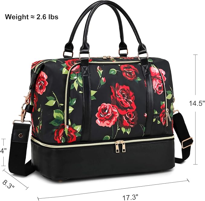 CAMTOP Women Ladies Travel Weekender Bag Overnight Duffel Carry-on Tote Bag fit 15.6 Inch Laptop Computer - Image 3