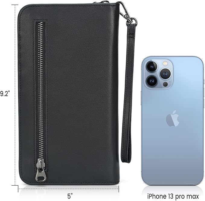 Polare Full Grain Leather Family Travel Passport Wallet and Documents Organizer RFID Blocking Case Holder Fits 6 Passports for Men and Women - Image 5