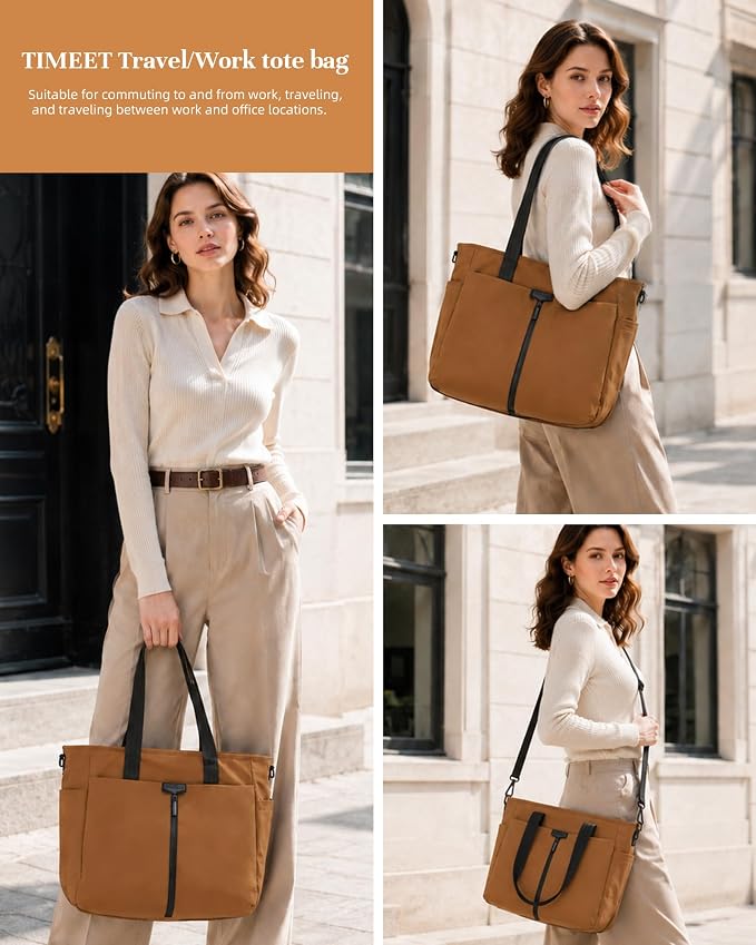Timeet Laptop Tote Bag for Women, Water Resistant Work Tote Purse with Laptop Compartment for Daily Office Casual Travel - Image 2