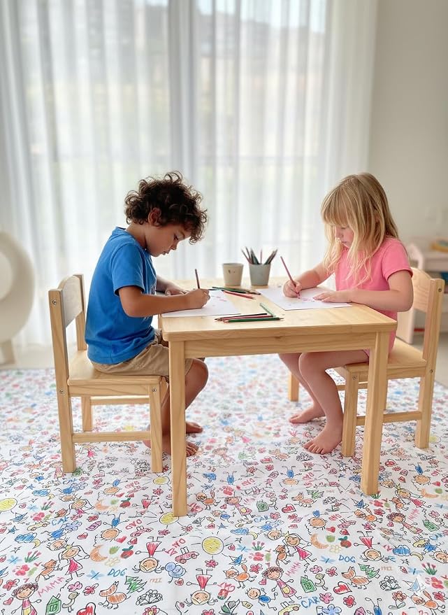 Waterproof High Chair Splat Mat – Machine Washable Floor & Table Protector for Baby Feeding, Art & Crafts, Outdoor Use (Family, 57x83 Inch) - Image 3