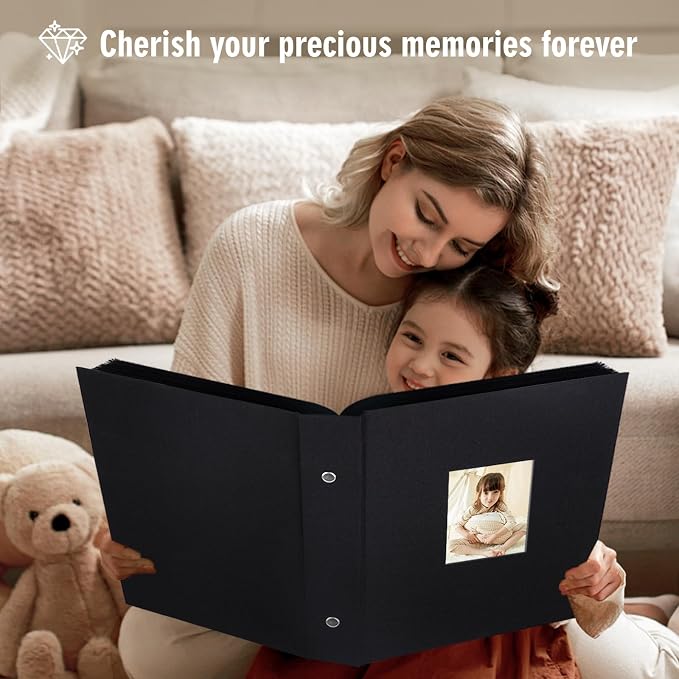 Photo Album 6x4 400 Pockets Slip in Large Capacity Album for Family Wedding Anniversary Linen Album Book Holds 400 Vertical 10x15cm Photos(400 Pockets, Black) - Image 5