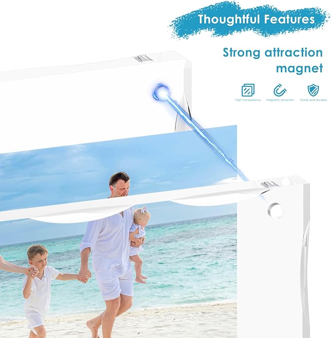 4x6 Acrylic Picture Frame 3 Pack, 10+10mm Thick, Double-Sided Transparent Magnetic Frameless Photo Frame, Desktop Freestanding Display for Office or Home - Image 5