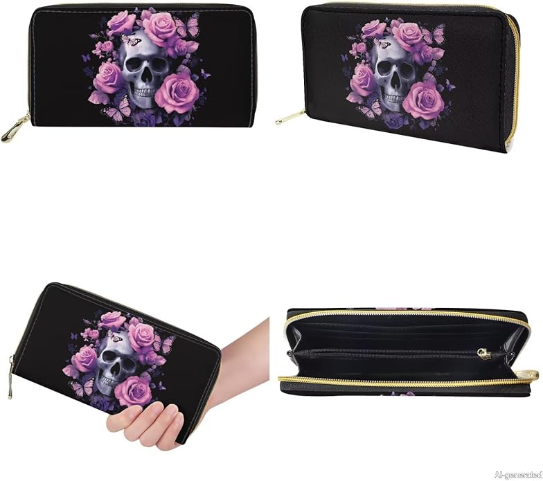 GIFTPUZZ Women Top Handle Bags Handbags with Zipper Leather Wallet Cash Card Phone Holder and Makeup Bag Set 3pcs - Image 8
