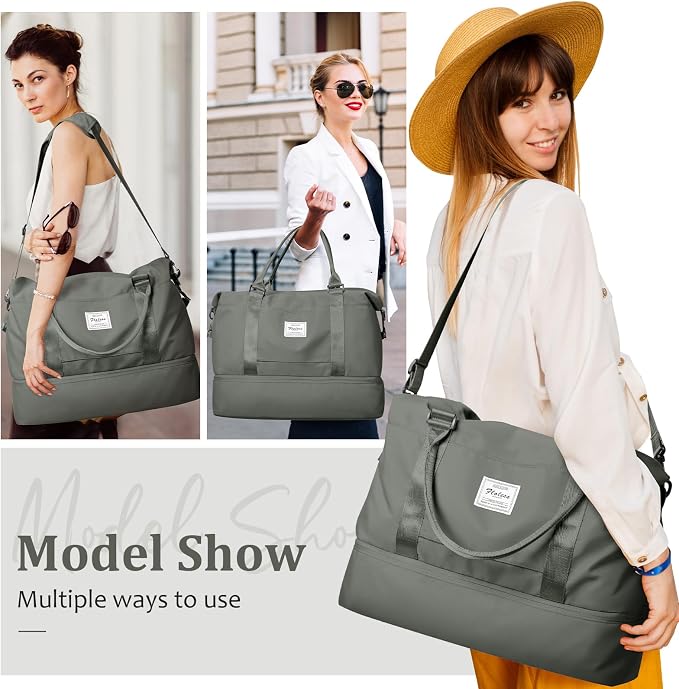 Weekender Bags for Women, Personal Item Travel Bag with Shoes Compartment | Overnight Travel Duffel Bag with Toiletry Bag, Airplane Friendly Carry-On Bag - Image 2