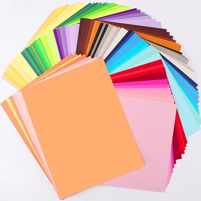 TUXIYA 560 Sheets 8.5" X 11" Colored Cardstock, 80 Colors Card Stock | 180GSM/65LB 80 Assorted Colors Construction Paper Printer Paper for Printing, Card Making, DIY Crafts, School Supplies,Party - Image 3