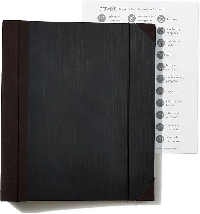 Savor | Edición Actualizada 2025 El Folio® Organizador de Documentos en Español| 17 millones de me Gusta en TikTok | Carpeta de Emergencia para Acta de Nacimiento, Tarjeta de Seguro Social, Pasaporte - Image 2