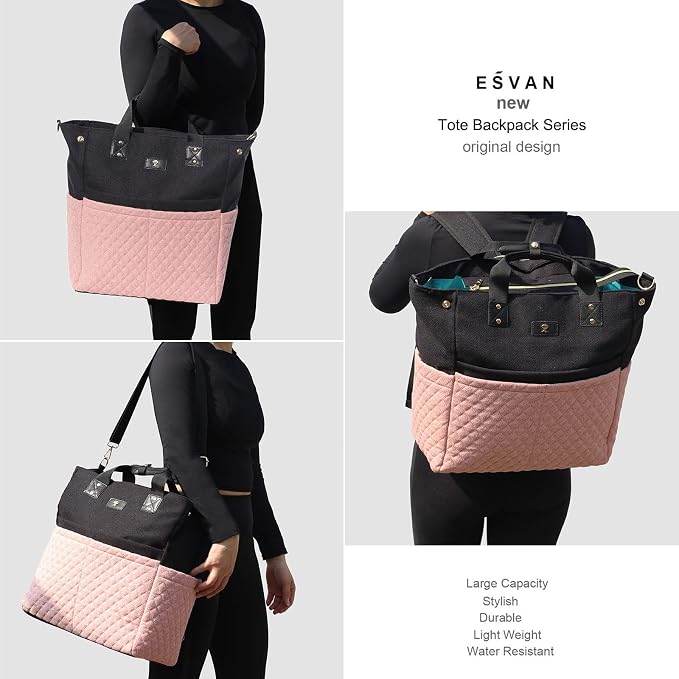 Diaper Tote Bag Totepack Backpack Crossbody Bag 3 in 1 for Women Laptop Backpack Multifunctional with Insulated Pockets - Image 5