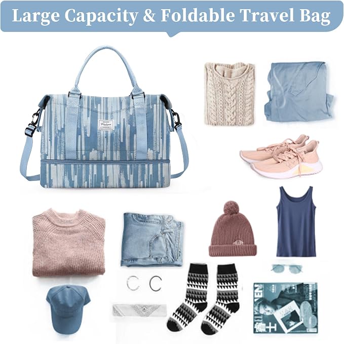Weekender Bags for Women, Personal Item Travel Bag with Shoes Compartment | Overnight Travel Duffel Bag with Toiletry Bag, Airplane Friendly Carry-On Bag - Image 2