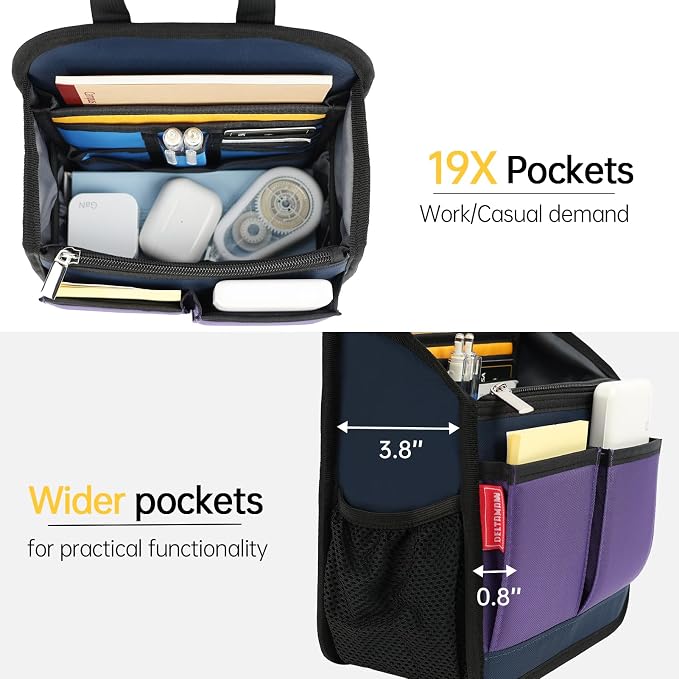 Mini Premium Rugged Backpack Purse Organizer Insert for Women Fashion Small Backpack-19 Pockets,Padded Water-repellent Nylon-Mix - Image 2