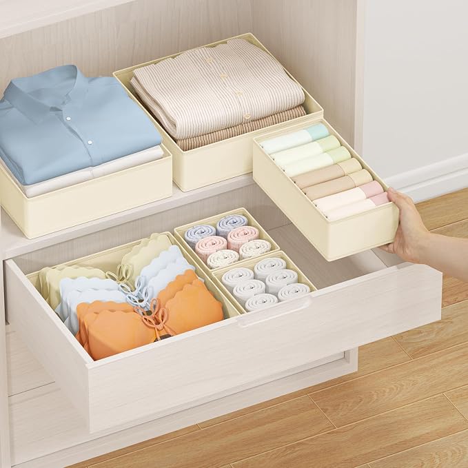 DIMJ Drawer Organizer Clothes Storage - 24 Pack Baby Dresser Organizer for Nursery, Small Fabric Closet Drawer Organizer Bins for Underwears Socks, Foldable Storage Dividers Organization for Bedroom - Image 4