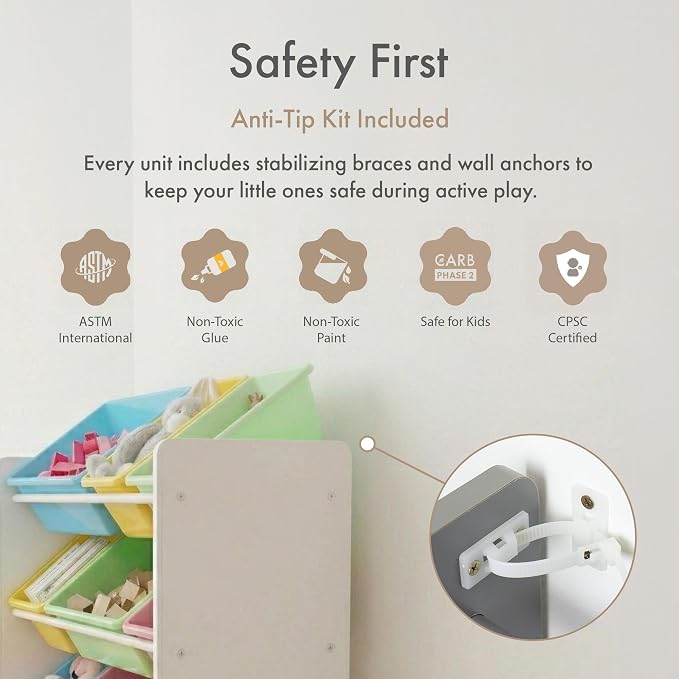 Humble Crew Kids Toy Organizer with 12 Bins, 4 Tier Storage for Playroom - Image 8