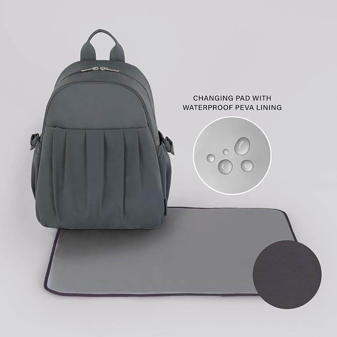 Motherhood Gathered Pocket Backpack Diaper Bag with Stroller Straps - Image 5