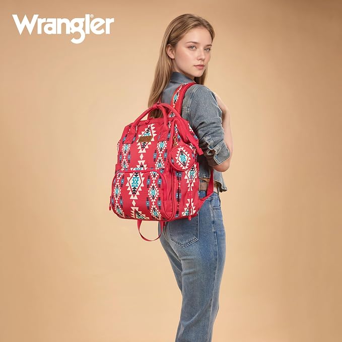 Montana West Wrangler Diaper Bag Backpack Aztec Callie Bag Travel Backpack Purses Western Multi-Function Baby Bags for Mom - Image 9