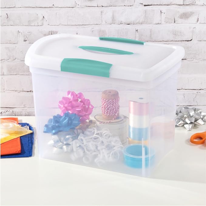 Sterilite Nesting ShowOffs Large Storage Bins w/Lids and Handles, 18-Pack | Heavy-Duty and Stackable Utility Box Containers for Home, Office, Cabinet, Closet, Bedroom, and Basement Organization - Image 4