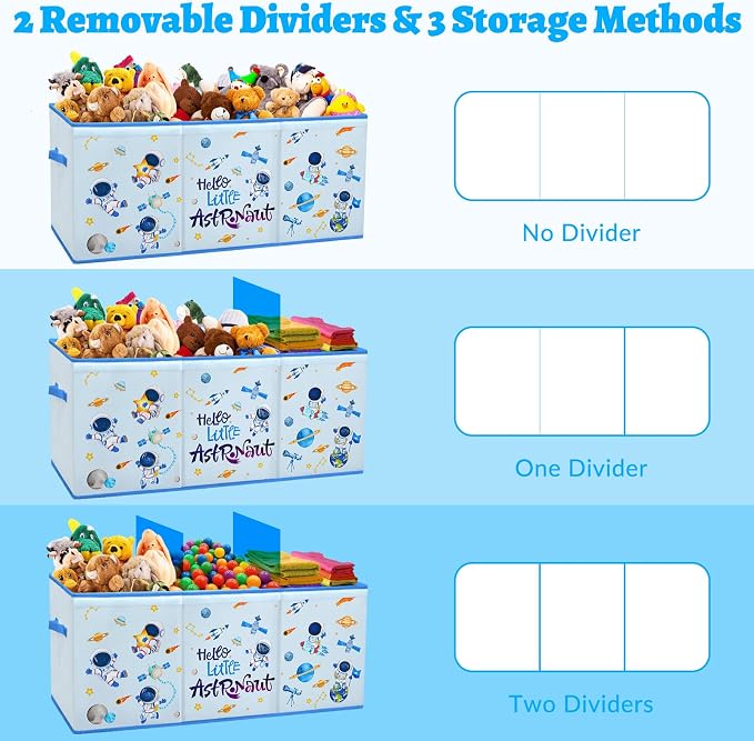 Large Toy Box Collapsible Chest Organizer with Flip Lid for Kids | Oxford Storage Box with Handle for Boy Girl Sturdy Waterproof Organizing Decor for Bedroom Playroom Nursery 37.7×12.5×15.7'' - Image 7