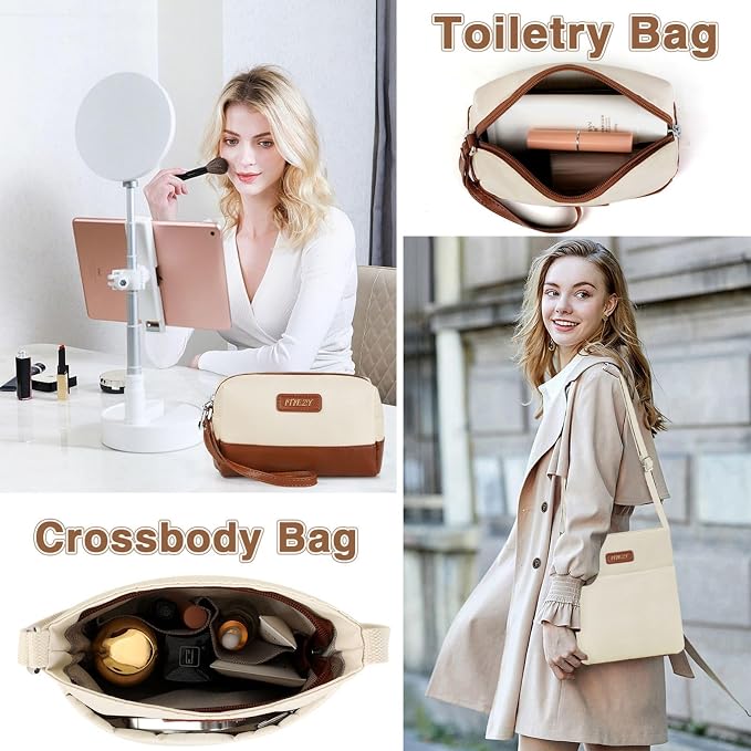 ITIEZY Weekender Bag for Women 21.5" Travel Duffel Large Carry On Bag 3PCS | Nylon Duffel Bag with Waterproof Shoe Compartment, Crossbody Bag and Toiletry Bag, Travel Weekend Hospital Overnight Gym Bag - Image 5