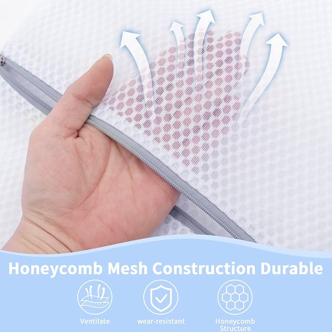 48PCS 12X16IN Laundry Bags Mesh Wash Bags for Strong Zipper | Upgraded Honeycomb and Fine Mesh Design Delicate Laundry Bag for Clothes, Bras,Socks,Travel Organization - Image 3