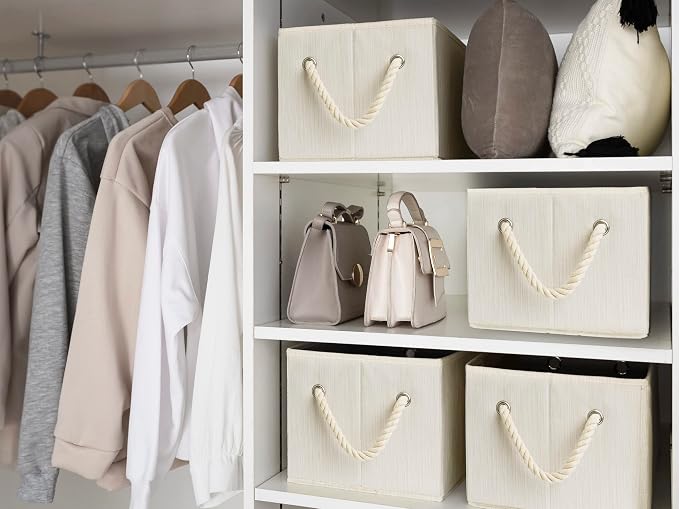StorageWorks Two 3-Shelf Separable Closet Hanging Shelves with 3-Pack Storage Bins - Image 6