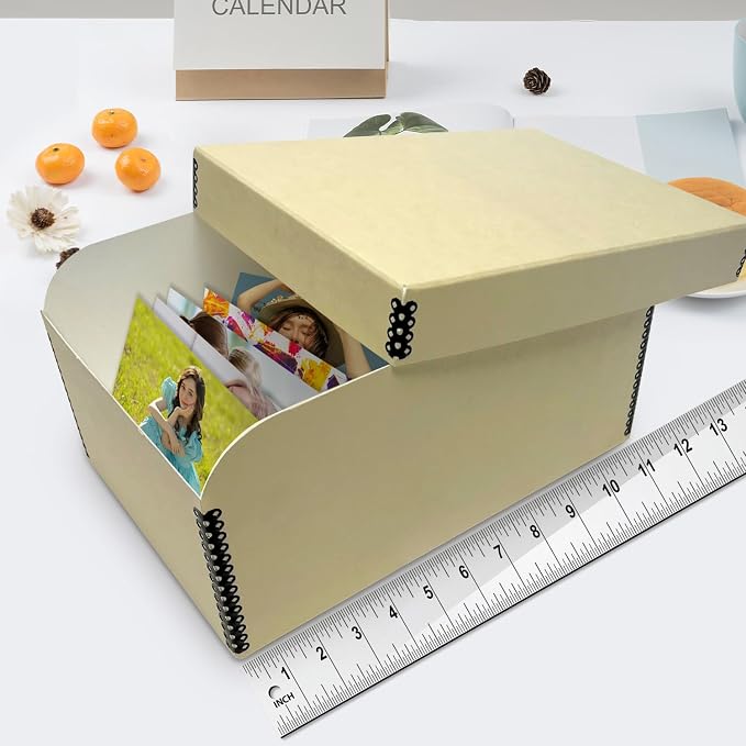 Lineco 4x6 Photo Storage Box, with 12 Envelopes, 5.5x7.5x11, Tan, 2 Pack | Holds Up to 1000 3.5" x 5", or 4" x 6" Pictures, Metal Edge, Archival Organizer for Cards, Prints, Stickers, Stamps, Seeds - Image 4