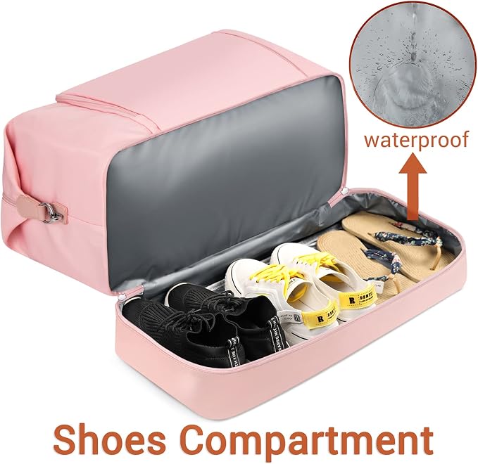 TIBES Travel Weekender Bag for Women, Overnight Bag with Shoe Compartment | 3PCS Large Travel Duffel Bag for Gym, Travel, Hospital, Business Trip, Carry On Tote, Wet & Dry Separation, Water Resistant - Image 4