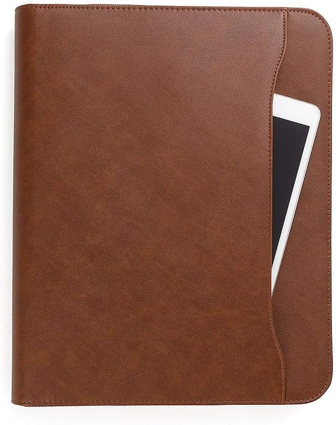 Forevermore Portfolio Binder, 1" Removable 3-Ring, Vegan Leather, Brown - Image 3