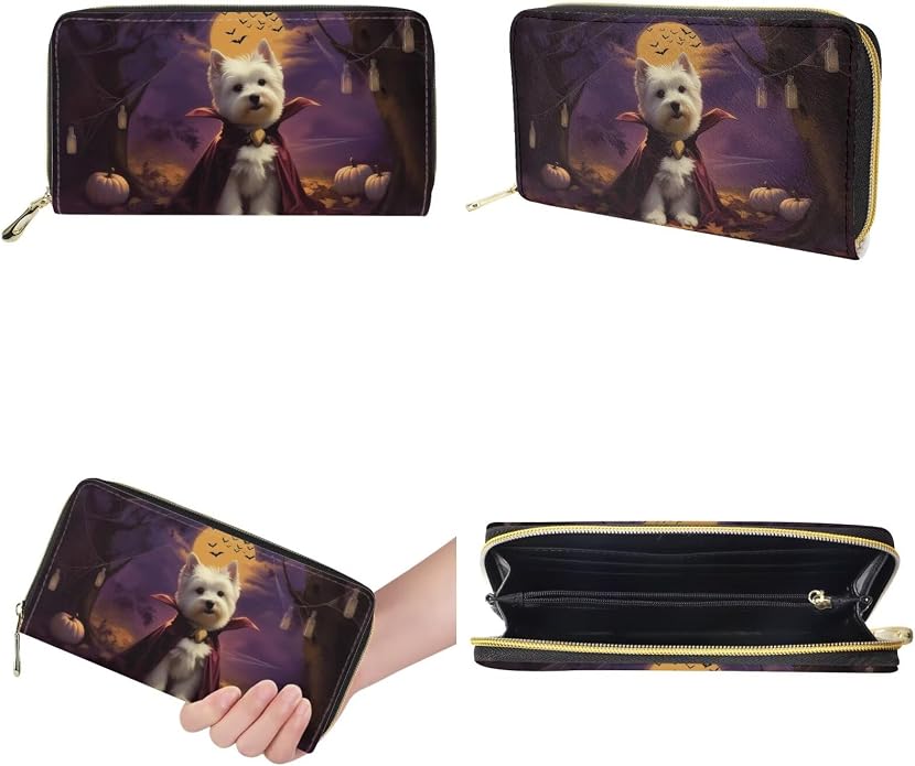 GIFTPUZZ Women Top Handle Bags Handbags with Zipper Leather Wallet Cash Card Phone Holder and Makeup Bag Set 3pcs - Image 7