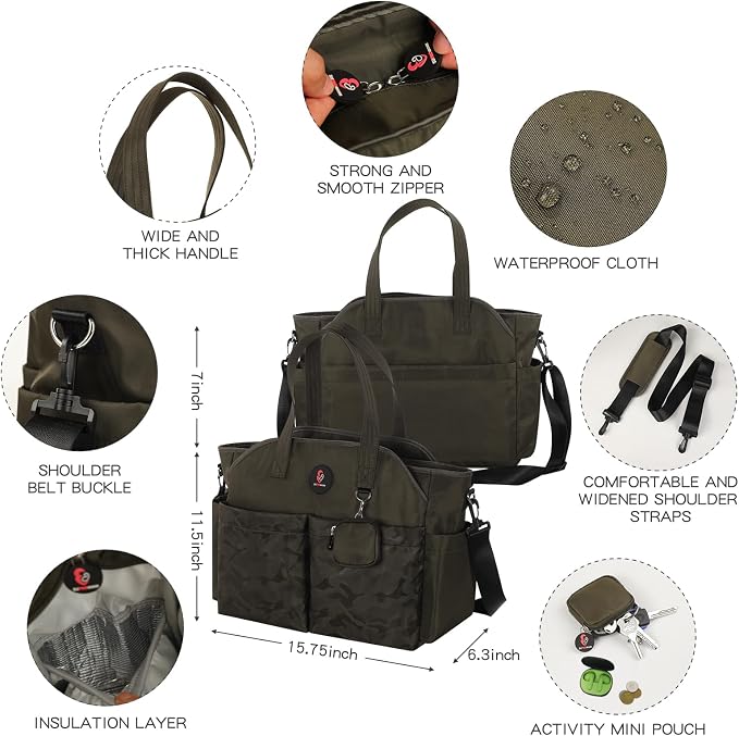 Diaper Bag Tote: Large Tote Baby Bag Boy Diaper Bag Stylish Girl Diaper Bag,Shoulder Mommy Bag - Image 6