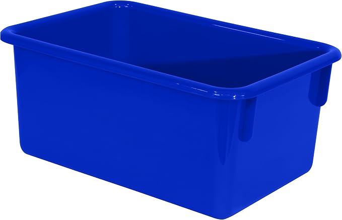 Wood Designs Cubby Storage Bin, Heavy Duty Plastic Containers for Kids Blue Cubby Tray Set of 30 - Image 2