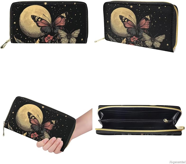 GIFTPUZZ Women Top Handle Bags Handbags with Zipper Leather Wallet Cash Card Phone Holder and Makeup Bag Set 3pcs - Image 8