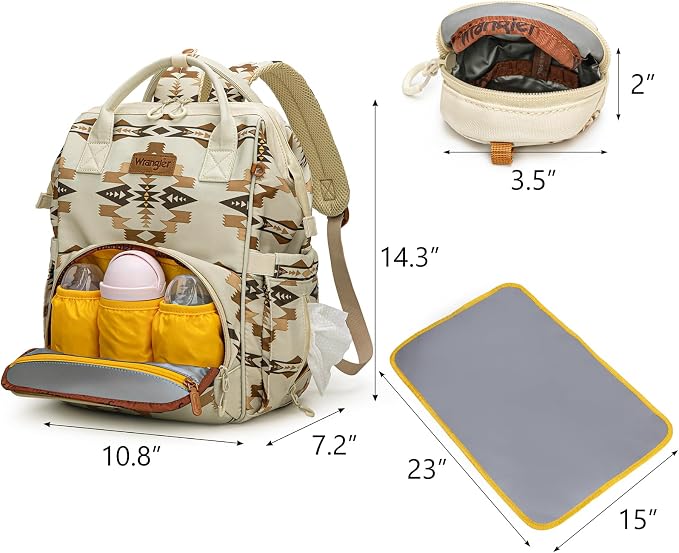 Montana West Wrangler Diaper Bag Backpack Aztec Callie Bag Travel Backpack Purses Western Multi-Function Baby Bags for Mom - Image 3