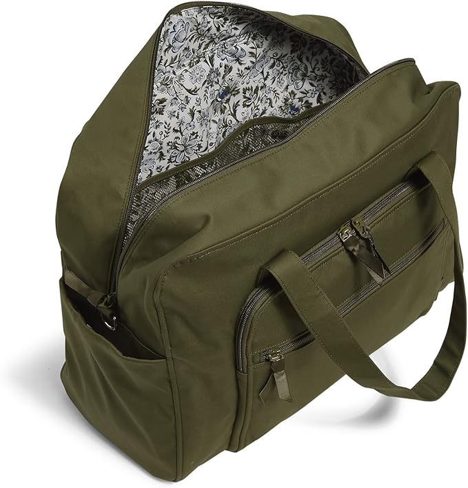 Vera Bradley Women's Cotton Weekender Travel Bag, Climbing Ivy Green, One Size - Image 3