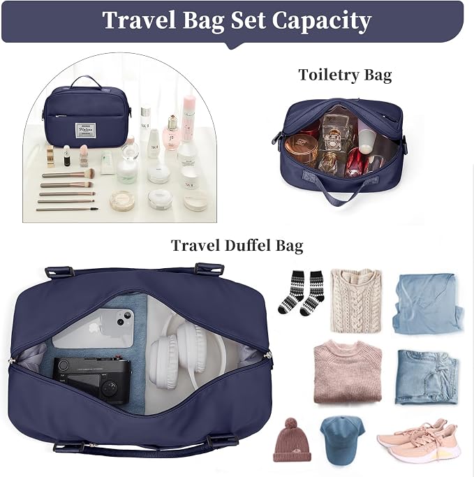 Weekender Bags for Women, Personal Item Travel Bag with Shoes Compartment | Overnight Travel Duffel Bag with Toiletry Bag, Airplane Friendly Carry-On Bag - Image 3
