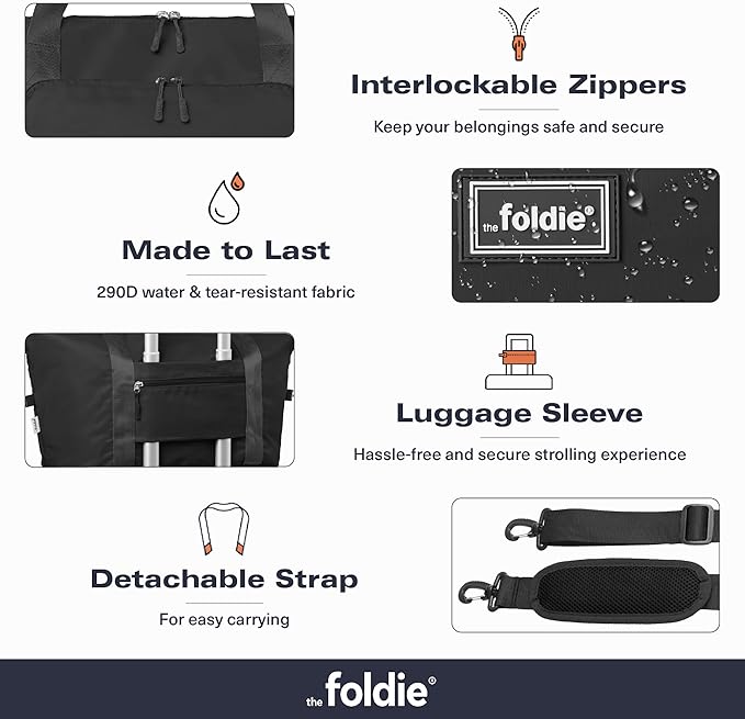 The Foldie Foldable Travel Bag for Women - 40L Weekender Bag with Multiple Pockets - Carry On Expendable Travel Bag - Image 5