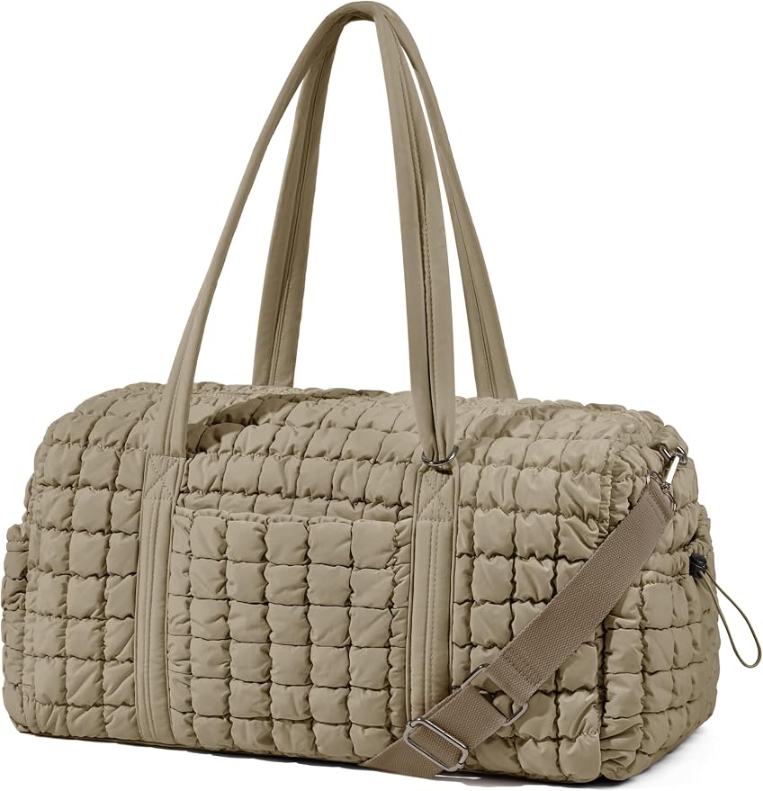 Quilted Travel Duffle Bag Puffer Weekender Bag Overnight Bag Duffel Gym Bag | Medium Soft Puffy Carry-On for Women, Large Lightweight Personal Item Travel Bag for Trips Business Sport Airplane Hospital by Unilily
