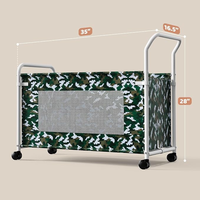 KEEGH Extra Large Toy Box for Kids, Heavy Duty Toy Storage, Camouflage | 180 L Capacity, 360° Rotating Wheels, Durable Fabric, Toy Bin for Boys and Girls, Toy Chest for Living Room, Nursery, Bedroom - Image 6
