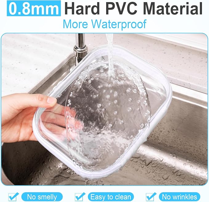 Sanwuta 6 Clear Hard Zipper Case,Assorted Color,7.87 X 5.9 X 2 Inch | Pencil Case Pouches ,Makeup Bag,Plastic Toiletry Diaper Bag ,Travel Toy Storage,Waterproof Organizer Bins - Image 4