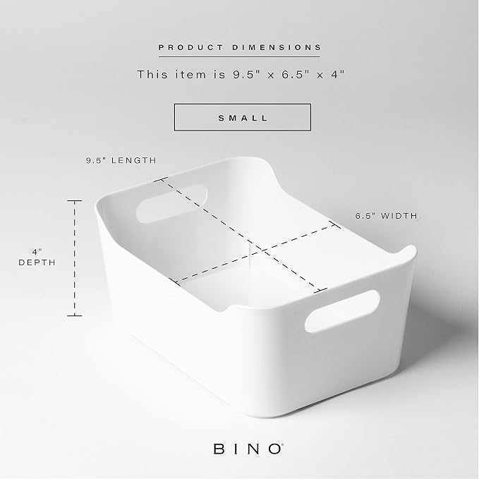 BINO | Plastic Storage Bins, Large - 2 Pack, White | THE SOHO COLLECTION | Pantry Organizers and Storage Containers Fridge Organizer Bins Kitchen Cabinet Organizer Medicine Cabinet Bin - Image 3