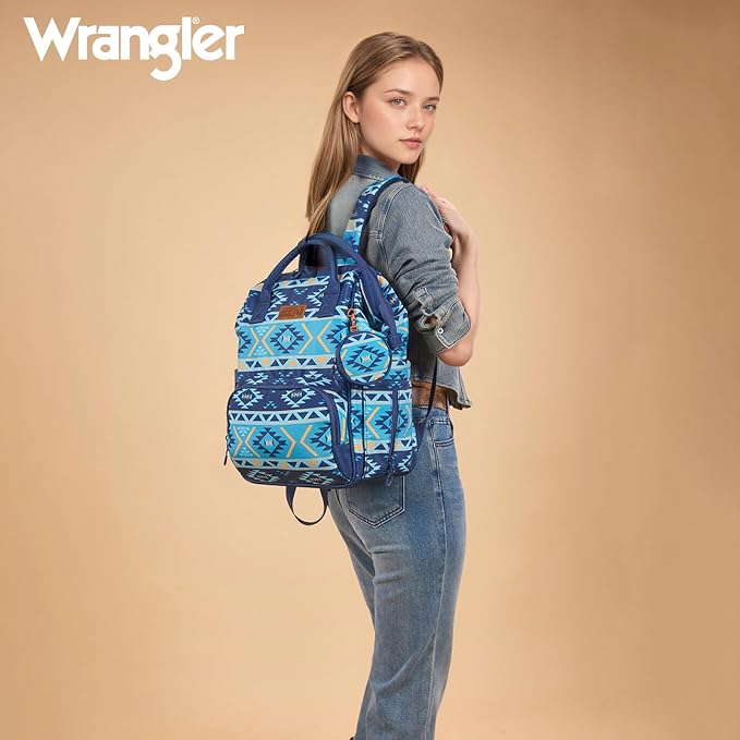 Montana West Wrangler Diaper Bag Backpack Aztec Callie Bag Travel Backpack Purses Western Multi-Function Baby Bags for Mom - Image 7