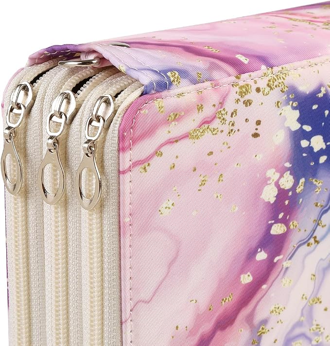 120 Slots Colored Pencil Case Organizer, 3 Layer Bag | Twill Oxford fabric,127 elastic loops,detachable handle,for travel, home storage,drawing tools,creative gifts - Image 5
