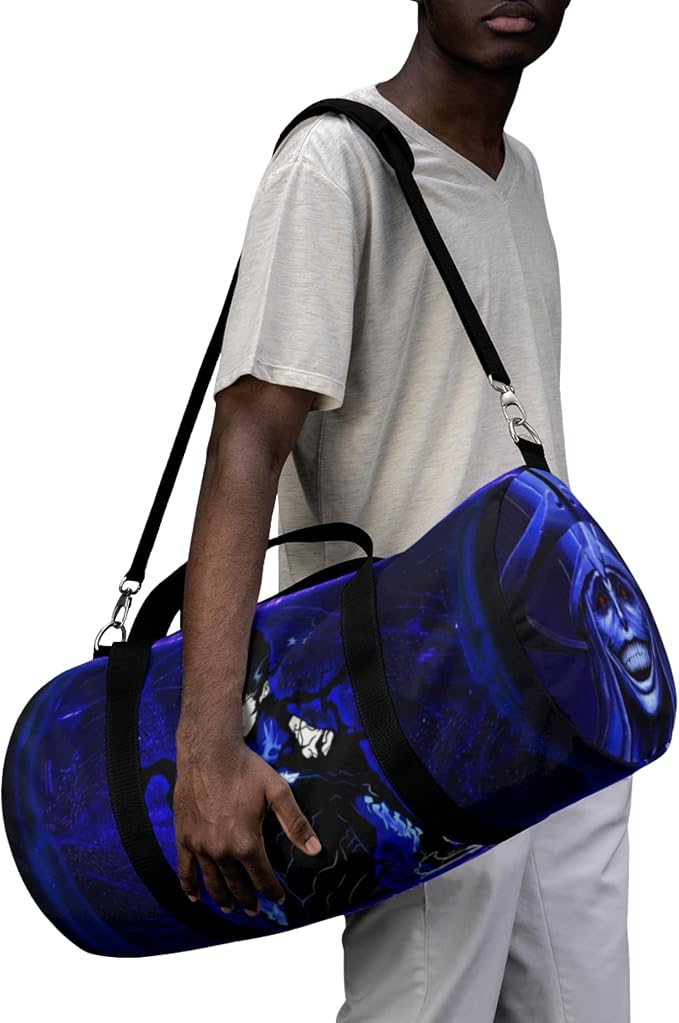 Anime Gym Bag for Women Men - Large Capacity Waterproof Workout Fitness Travel Sports Bags Fashion Street Camping Expandable Carry On Duffle Bag For Couple (SLVL) PTY - Image 2