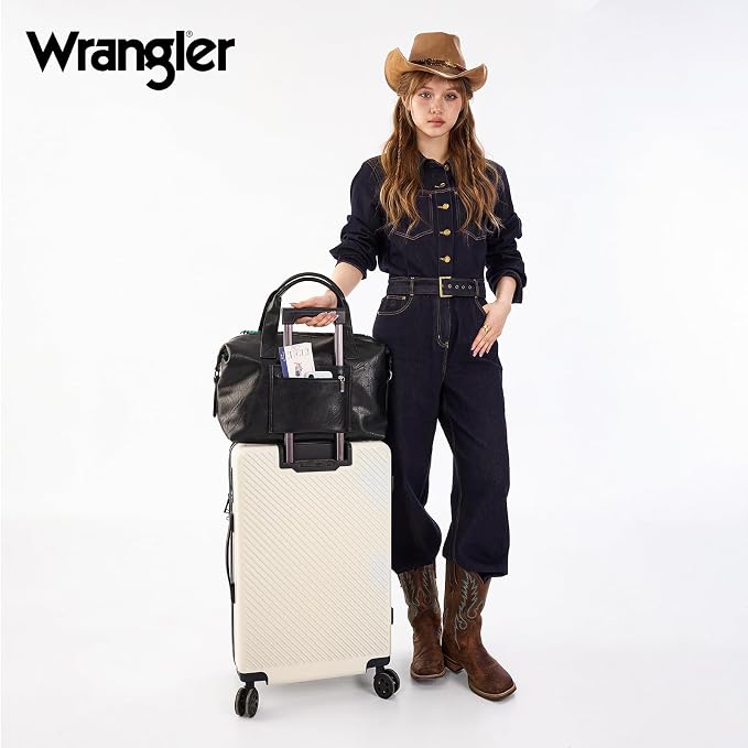 Wrangler Duffel Bag for Women Large Travel Weekender Bag Designer Aztec Carry On Bags Gym Bag, Black - Image 5