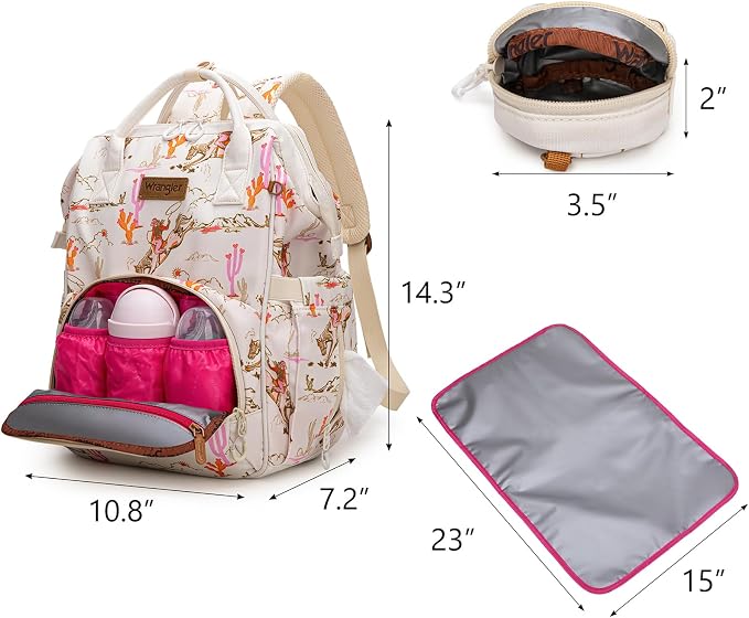Montana West Wrangler Diaper Bag Backpack Aztec Callie Bag Travel Backpack Purses Western Multi-Function Baby Bags for Mom - Image 3