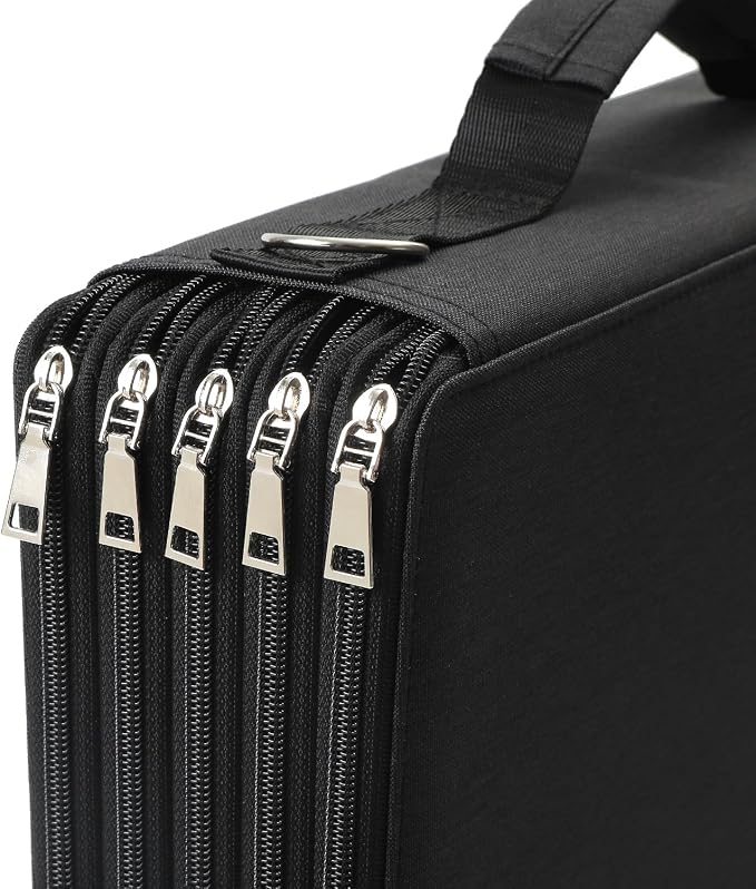 600-Slot Colored Pencil Case, 5-Layer Zipper with Shoulder strap and Handle | Organizer Bag for Pencil Storage Case for Artist Painter Office Sketch Travel Supplies - Image 4